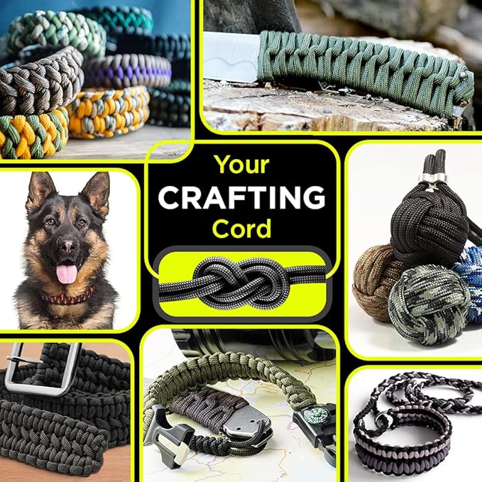 TECEUM Reflective Paracord Rope 1000 – 1000ft/200ft/100ft/50ft – 40+ Colors – Glow in The Dark – para Cord – Utility Rope for Survival, Hunting & Camping Gear – Nylon String, Camping Rope, Tent Cord