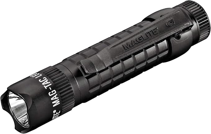 Maglite MAG-TAC 2-Cell CR123 LED Tactical Flashlight – High Lumen, Water-Resistant, QuickClick Modes Crowned Bezel – Black