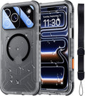 SPIDERCASE Magnetic for iPhone 17 Pro Max Case Waterproof,[Built-in Screen & Camera Protector] [IP68 Underwater] 12FT Military Shockproof, Dustproof, Anti-Scratched Phone Case,Black/Clear