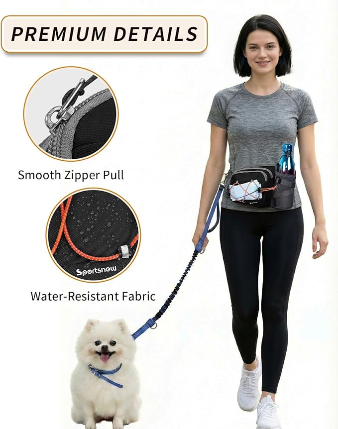 sportsnew Hydration Waist Pack with Water Bottle Holder, 2L Large Fanny Pack for Running Hiking Dog Walking, Water-Resistant Crossbody Waist Bag for Men Women, Patent Pending