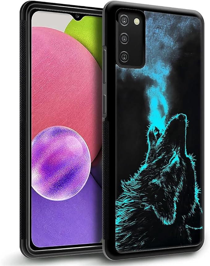 for Samsung Galaxy S20 FE Case, Blue Breathing Wolf Pattern Graphic Design Girl Boy Soft Silicone Hard Acrylic Shock Protection for Samsung Galaxy S20 FE