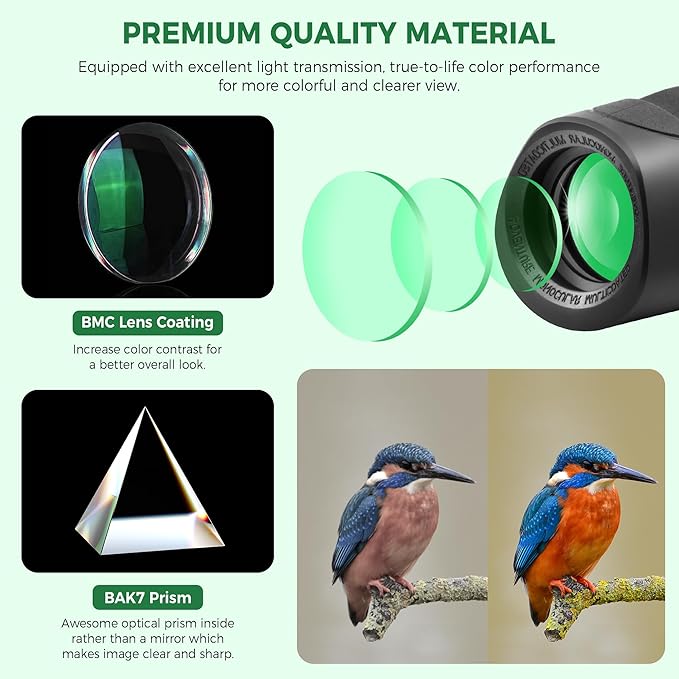Astromania 8x25 Monocular for Adults, Compact Outdoor Accessory with Multi-Coated Optics BAK7 Prism & Twist-Up Eyecup, Waterproof & Fogproof Ideal for Bird Watching Hunting Sport and Wildlife Viewing