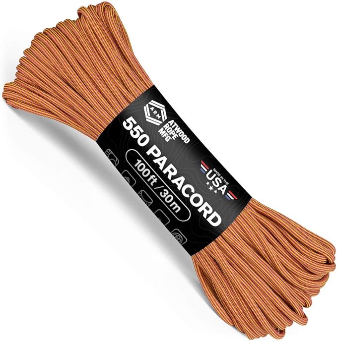Atwood Rope MFG Color Changing 550 Paracord 100 Feet 7-Strand Core Nylon Parachute Cord Outside Survival Gear Made in USA | Lanyards, Bracelets, Handle Wraps, Keychain