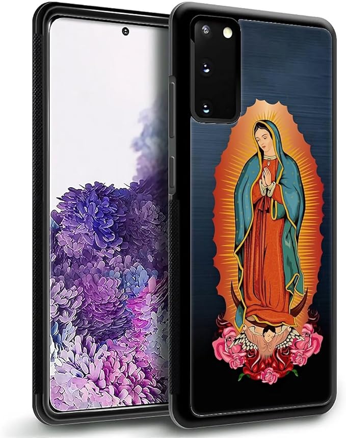 for Samsung Galaxy S20 Case, Red Virgen Guadalupe Pattern Graphic Design Girl Boy Soft Silicone Hard Acrylic Shock Protection for Samsung Galaxy S20