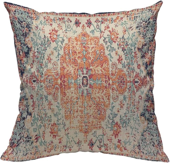 TKS MITLAN Carpet Bathmat and Rug Boho Style Pillow Covers 18x18 Inch Ethnic Design Pattern Decorative Throw Pillow Covers Cushion Case for Home Sofa Couch Decoration
