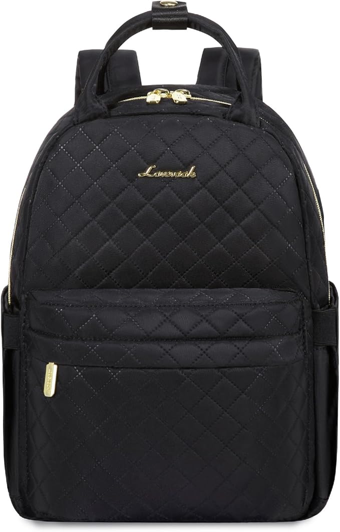 LOVEVOOK Mini Backpack Purse for Women, Cute Small Fashion Daypack, Light Weight, Water Resistant, Black Quilted