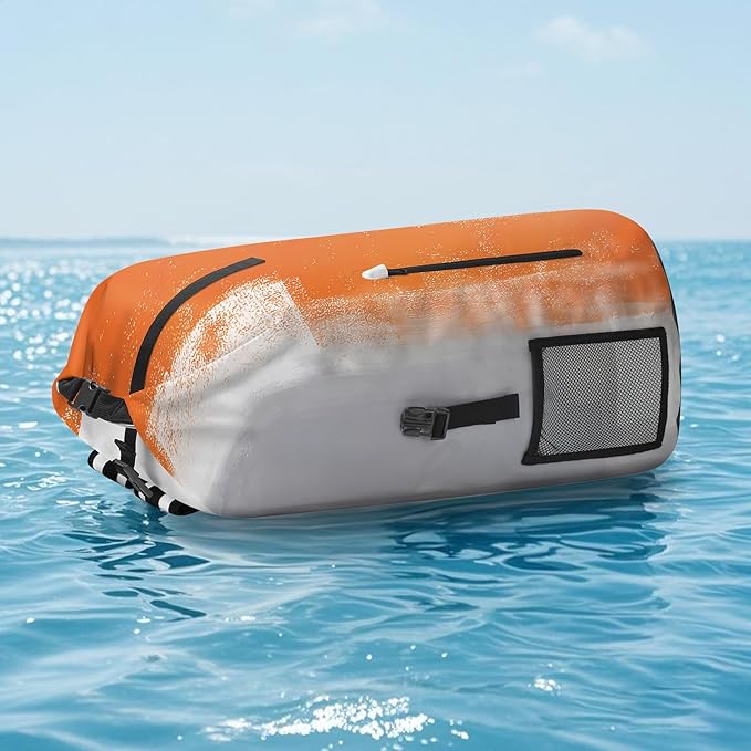 Waterproof Dry Bag Heavy Duty Marine Dry Bags for Kayaking Hiking Orange Gray Abstract Art Painting Backpack Roll-Top Closure Bag - Backpack Waterproof Phone Case 35L/55L/85L