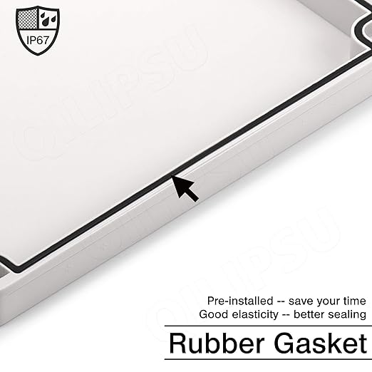 QILIPSU Outdoor Junction Box IP67 Waterproof Project Box ABS Plastic Weatherproof Electrical Enclosure Gray Cover (11"x7.5"x5.1")