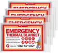 Emergency Thermal Blanket, 4-Pack, Mylar Space Blanket Survival Kit
