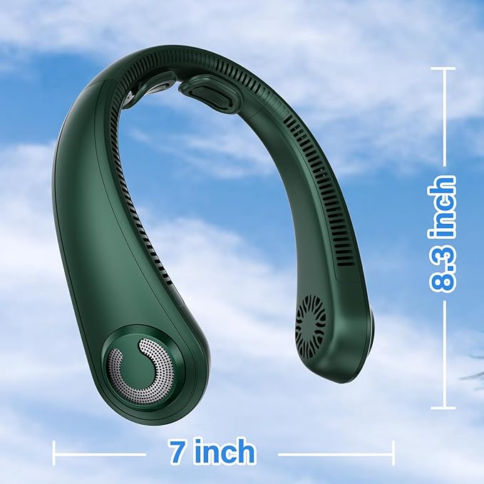 Portable Lightweight Neck Fan with Neck Support, Birthday Gifts for Men Women Dad Mom, Rechargeable Personal Wearable Cooling Neck Fans for Hot Flashes, Disneyland, Travel, Camping Essentials