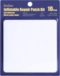 Breliter Inflatable Patch Repair Kit - Waterproof TPU Pool Repair Tape, Heavy Duty Repair Patch for Air Mattress, Bounce House, Inflatable Toys, Tent, Swimming Ring - 10 Packs of 6in x 6in, Square