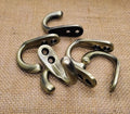 FAPBADRI Multipurpose Hooks, Used to Hang Clothes, Bags, Coats, Curtain Hold Backs, Keys, Antique Gold Colour, Material - White Metal, Screws and Wallplugs Included, Pack of 2 Pieces