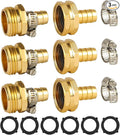 3 Set Garden Hose Repair Connector Kit with Clamps, Fit for 1/2" Garden Hose Fitting,1/2" Barb x 3/4" GHT Garden Hose Adapter/Fittings, Water Hose Repair Kit
