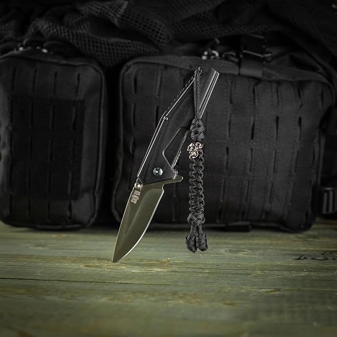 M-Tac Skull Knife Lanyard with Bead – Paracord Lanyard for Knives & EDC – Tactical Knife Fob Pull Cord – Durable Paracord