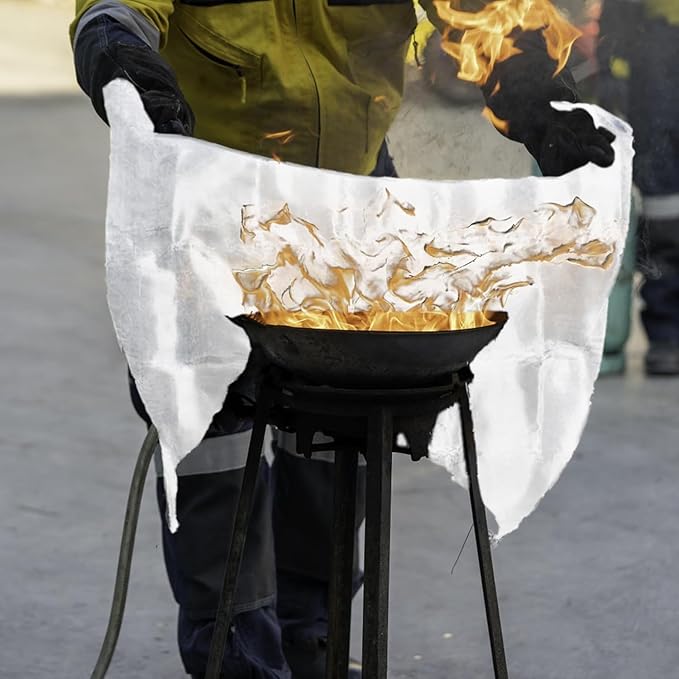 Blankets 8 Packs with Gloves. High Heat-Resistant fire Blankets for Home Security, Kitchen and Camping, Emergency fire Blankets for Home and Kitchen,
