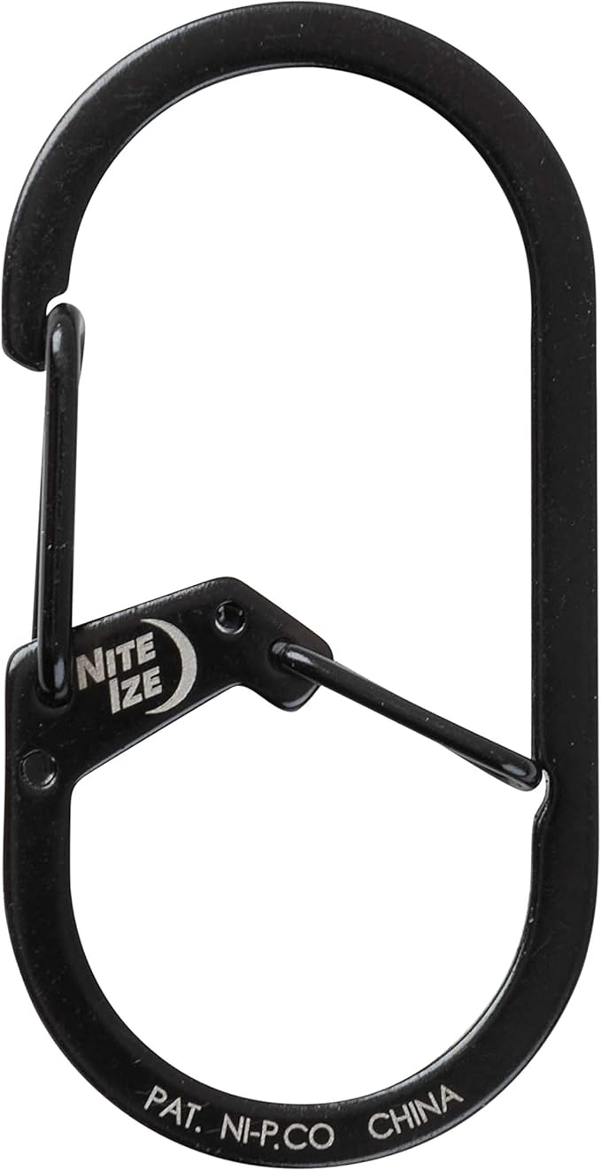 Nite IZE GS2-01-R6 G-Series Dual Chamber Carabiner, Size #2 1-Pack, Black