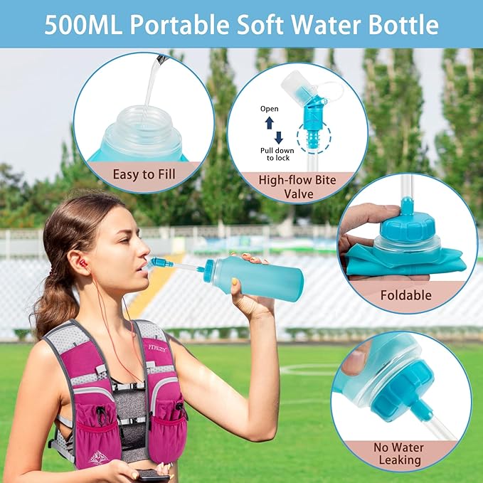 ITIEZY Running Vest for Women Men, 5L Hydration Backpack Lightweight Running Water Vest with Leak-Proof Bladder Sleeve for Marathon, Trail, Cycling, Hiking, Jogging
