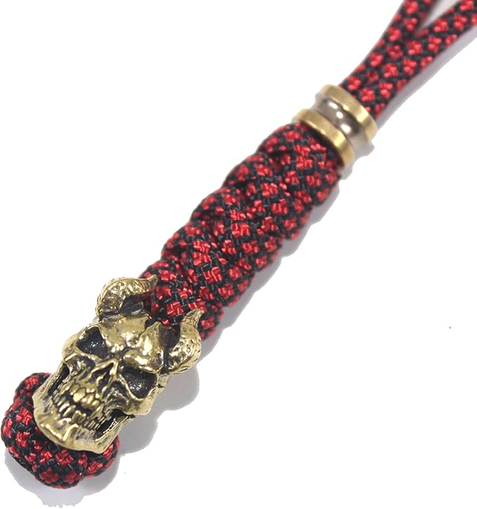 Knife Lanyards with Brass Beads,Paracord Lanyard,Tactical Lanyard for Skull Shape Knife,EDC Products