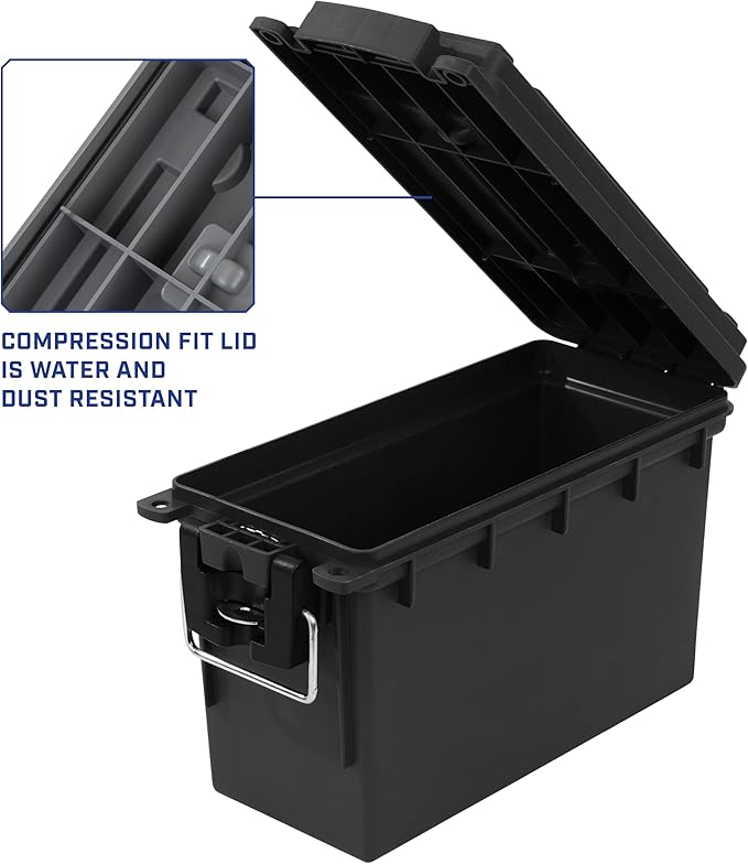 Sheffield 12790 2-Pack Ammo Storage Box, Mothers Day Gifts, .30 Cal Field Boxes, Mothers Day Gifts for Mom, Lockable Storage Box with Handle, Secures Hunting Gear, Supplies, and Bullets, Made in USA