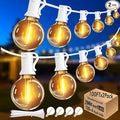 200 Feet White String Lights for Outside G40 Patio Lights Waterproof with 100+4 Replaceable Shatterproof Warm Yellow Globe Bulbs for Wedding Pergola Porch Backyard, White Cord, Linkable