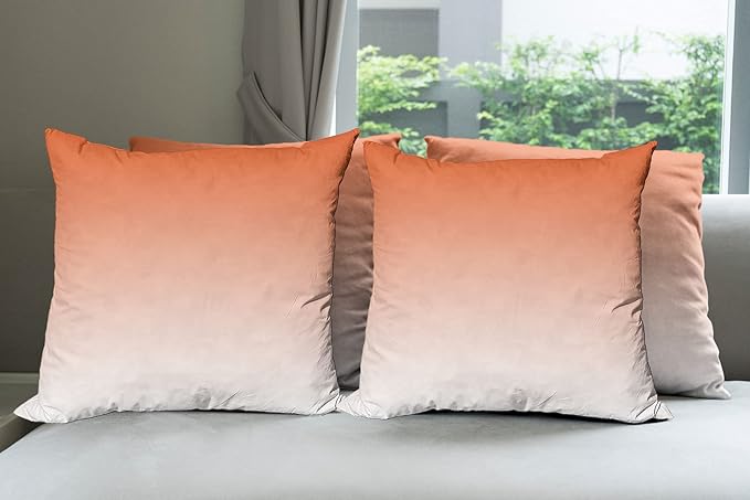 Ambesonne Ombre Decorative Throw Pillow Case Pack of 4, Scorching Sunset in The Hot Desert Inspired Dusk Orange Ombre Digital Art Design Print, Cushion Cover for Couch Living Room Car, 20", Orange