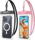 PEDVSTY 2 Pack Waterproof Phone Pouch, IPX8 Waterproof Phone Case Compatible with iPhone 16 15 Pro Max and Pro, Plus, Galaxy S25 S24 S23, Pixel 8a 7a