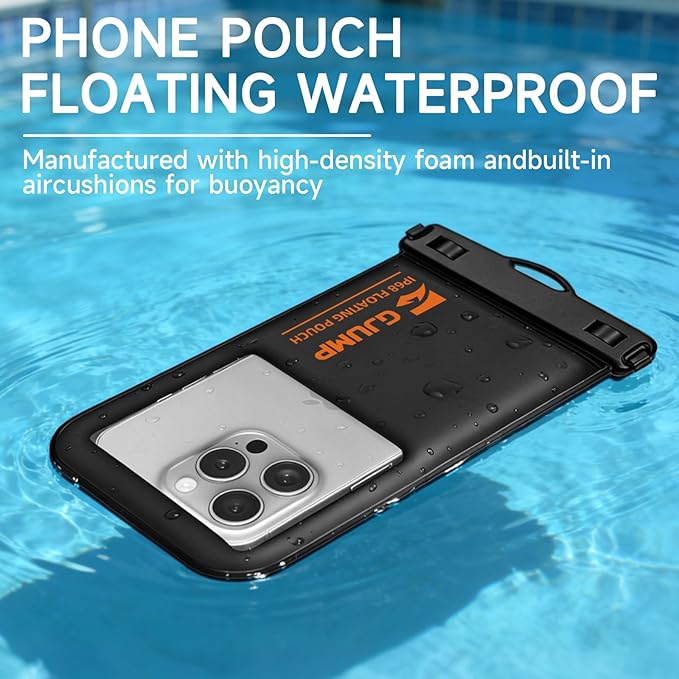 Waterproof Phone Pouch Floating 2 Pack, IP68 Dry Bag Compatible with iPhone 17 16 15 14 Pro Max, Underwater Phone Case for Snorkeling Beach Swimming Cruise Travel Essentials