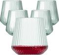 Lueumxc 40 Pack Plastic Ribbed Wine Glasses, 14Oz Origami Disposable Wine Glasses Unbreakable Clear Plastic Cocktail Glasses Recyclable Shatterproof Reusable Wine Cups (14oz-green-40pack)