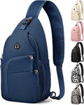 Pritent Crossbody Bags for Women Man Waterproof Sling Bag Backpack Trendy Casual Cross Body Bag with Convertible Shoulder Strap Chest Bag for Camping Hiking Travel Essentials (Teal blue, Medium)