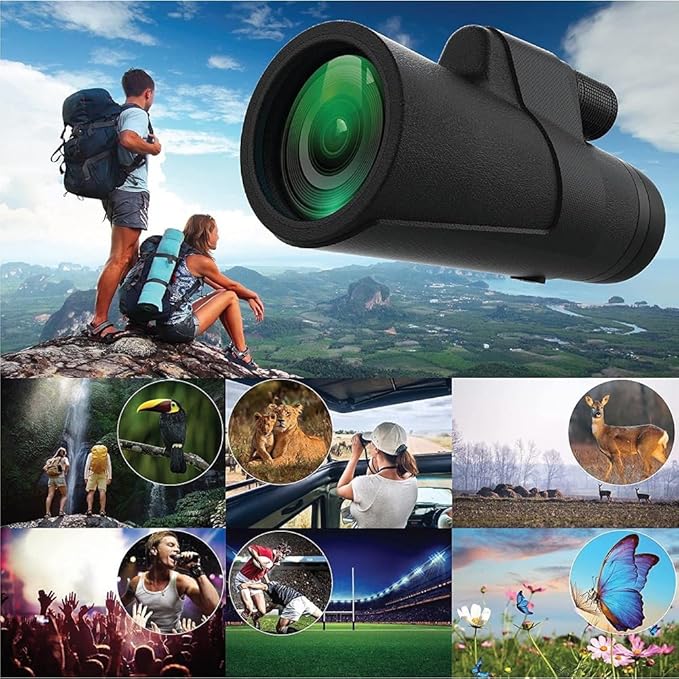 Monocular Telescope 12x50 High Powered for Adults, Waterproof Fogproof with Smartphone Adapter & Tripod, BAK4 Prism FMC Lens for Bird Watching Hunting Concerts Stargazing, Gift for Family