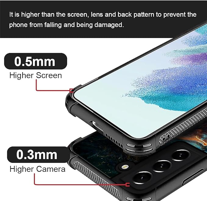 for Samsung Galaxy S21 FE Case, Star Cave Hungry Wolf Pattern Graphic Design Girl Boy Soft Silicone Hard Acrylic Shock Protection for Samsung Galaxy S21 FE