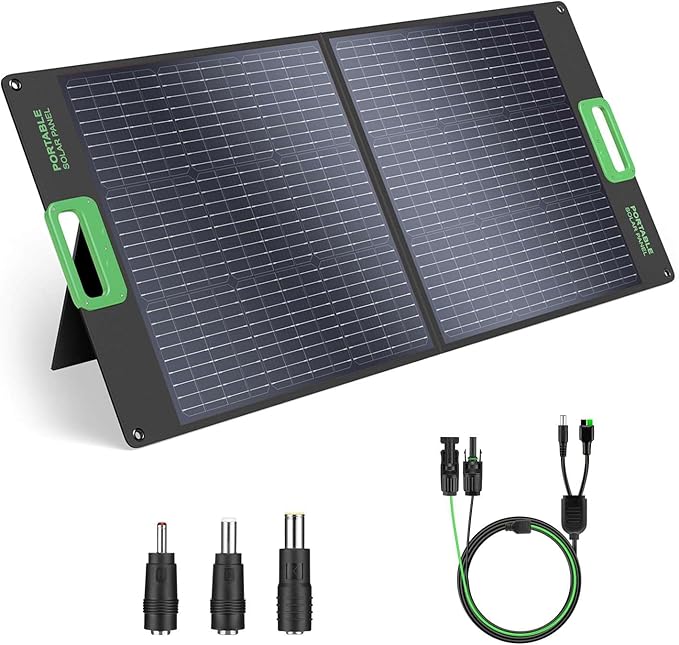 100W Portable Solar Panel for Power Station Generator, 23.5% High Efficiency ETFE 18V Foldable Solar Charger with High-Efficiency Battery Charger for Outdoor Camping RV Trip Offgrid