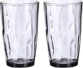 uxcell 17oz Acrylic Drinking Glasses, 2Pcs Plastic Reusable Tumblers Drinkware Unbreakable Water Glasses Cups Stackable & Dishwasher Safe for Home Outdoors Restaurant, Grey