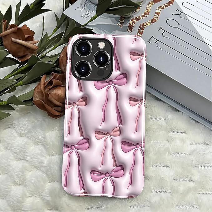 for iPhone 12 Pro Max Case,HL2 Abstract Ribbons Bows Hybrid 2 Layer Hard Shell Silicone Protective Pattern Design Case