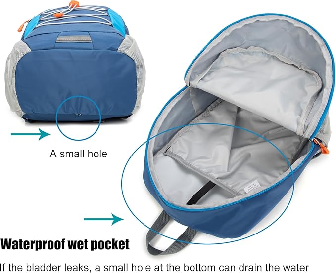 IVYGREEN Little Kids Hiking Backpack for Boys or Girls, Small Daypack for Camping or Travel (Blue, Small)