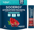 Electrolytes Powder Packets Sugar Free Hydration Packets, Liquid Daily IV Electrolyte Drink Mixex for Rehydration with Electrolytes, Vitamins, 0 Calorie, Cherry Pomegranate 20 Sticks