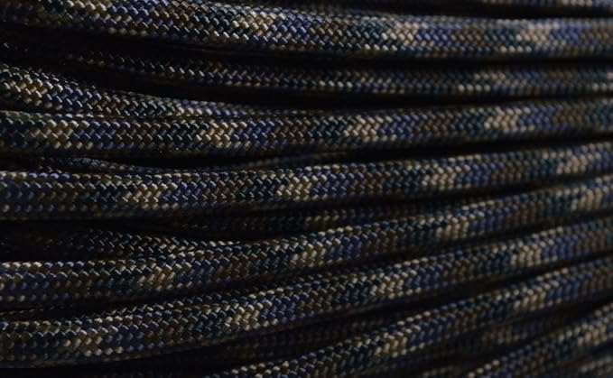 BORED? PARACORD! 550 lb Paracord – Ideal for Crafting, DIY Projects, Camping, Military & Active Outdoors – 300+ Colors – Tactical Parachute Cord Type III – Strong - Forest Camo 50 Feet