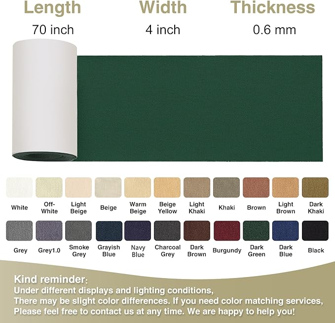 Gheeidau Canvas Repair Tape 4×70 Inch Waterproof Self-Adhesive Fabric Repair Patch for Repairing Boat Covers,Tents,Patio Umbrellas,Car Seats,Luggage,Sofas.(Dark Green)