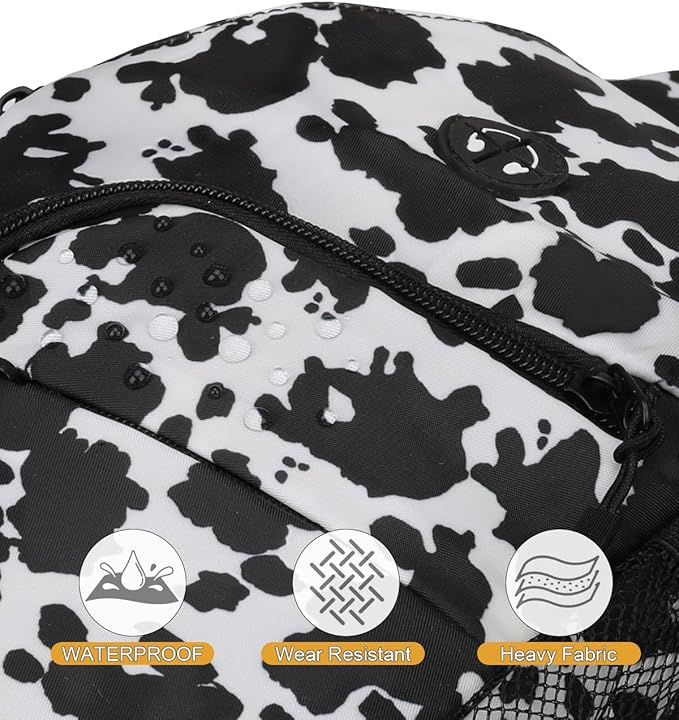 Pritent Crossbody Bags for Women Man Waterproof Sling Bag Backpack Trendy Casual Cross Body Bag with Convertible Shoulder Strap Chest Bag for Camping Hiking Travel Essentials (Cow print, Medium )