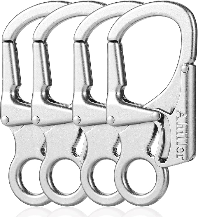 Ahiller Carabiner Clip, Double Anti-Misopening Locking Design, 3" Zinc Alloy Heavy Keychain for Outdoor Camping Hiking, Key Ring Clip