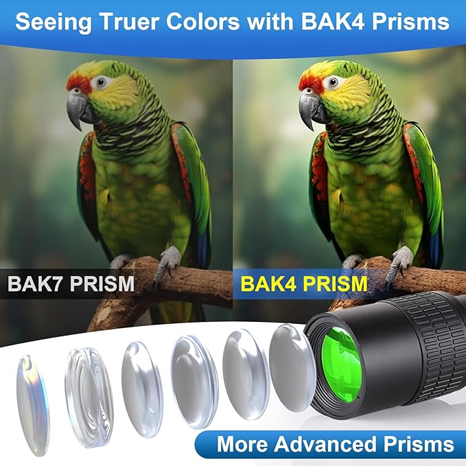 10-300x40 Monoculars for Adults High Powered – Zoom Monocular Telescope with BAK4 & FMC Lens for Concerts, Birdwatching, Stargazing (Smartphone Adapter &Tripod NOT Include)