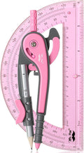 Mr. Pen- Geometry Compass and Protractor Set, 6 Inch Compass, 6 Inch Protractor, Drawing Tool for School, Clear Plastic, Easy Grip, Precision Design for Math, Art, Drafting, Architecture