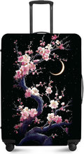 ANNA QUEEN Cherry Blossom & Moon Luggage Cover-Stretchable, Water Resistant & Durable Suitcase Protector,Universal Washable Fit for 28-30 Inch Checked Baggage