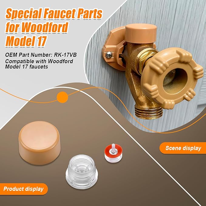 RK-17VB Outdoor Faucet Repair Kit for Woodford Model 17 Outside Faucets Vacuum Breaker Float Kit Include Caps Bodies Floats, 12PCS Set