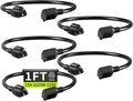 Short Extension Cord 1FT 5 Pack,16 AWG Black Power Cord Indoor for Laptops,Coffee Makers,Office Home Appliances,3 Prong Small Extension Cable Outlet Saver,13A 125V 1625W,ETL Listed.