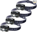 HappyOrange 4 Pack LED Headlamp, IPX4 Waterproof Headlight, 4 Modes with Red Light, 45° Adjustable, Lightweight for Camping Hiking Running Fishing Emergency Adults Kids