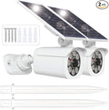 2 Pack Solar Motion Lights Outdoor, Solar Spotlights with Motion Sensor, IP67 Waterproof Solar Power Security Lights, 360° Rotatable for Garden, Yard, Pathway, Fence, Driveway, 1200LM, White
