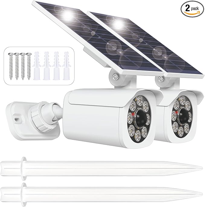 2 Pack Solar Motion Lights Outdoor, Solar Spotlights with Motion Sensor, IP67 Waterproof Solar Power Security Lights, 360° Rotatable for Garden, Yard, Pathway, Fence, Driveway, 1200LM, White