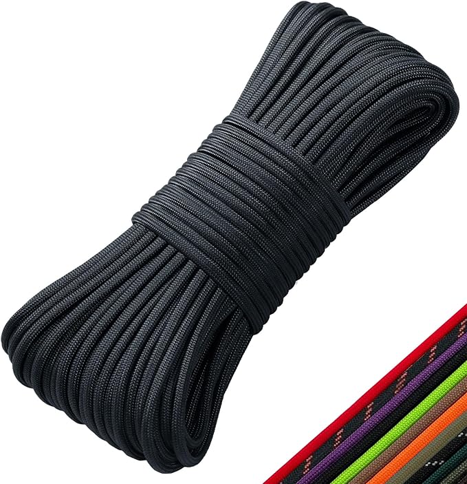 Paracord 550 Rope 100 Feet 5/32 Inch 7 Strand Type III Nylon Rope Parachute Cord for Survival Gear, Hiking, Camping, and Outdoor Use