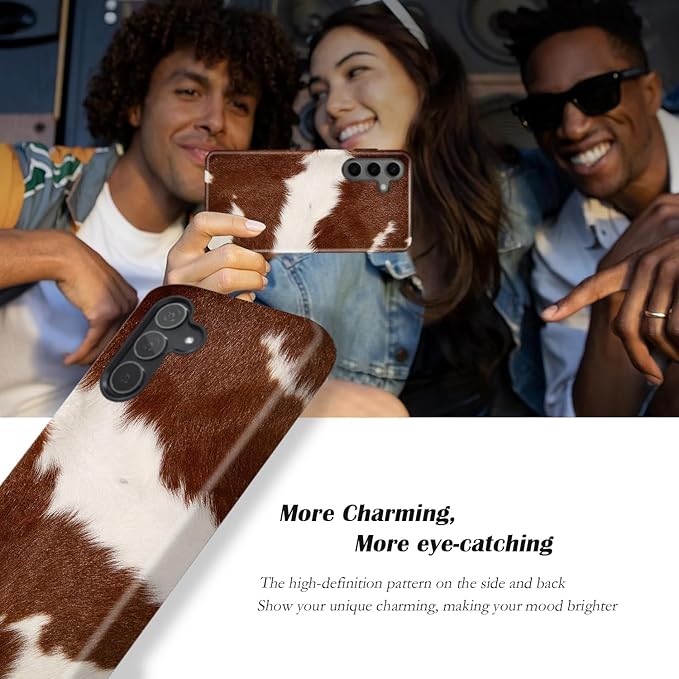 Compatible for Samsung Galaxy A36 5G Case, Dual Layer Heavy Duty 2 in 1 Shockproof Protective Phone Case,Western Cowhide Print Luxury Design